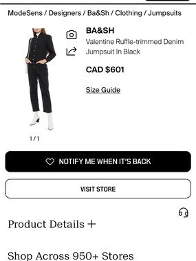 601$ BA&SH Valentine denim jumpsuit!